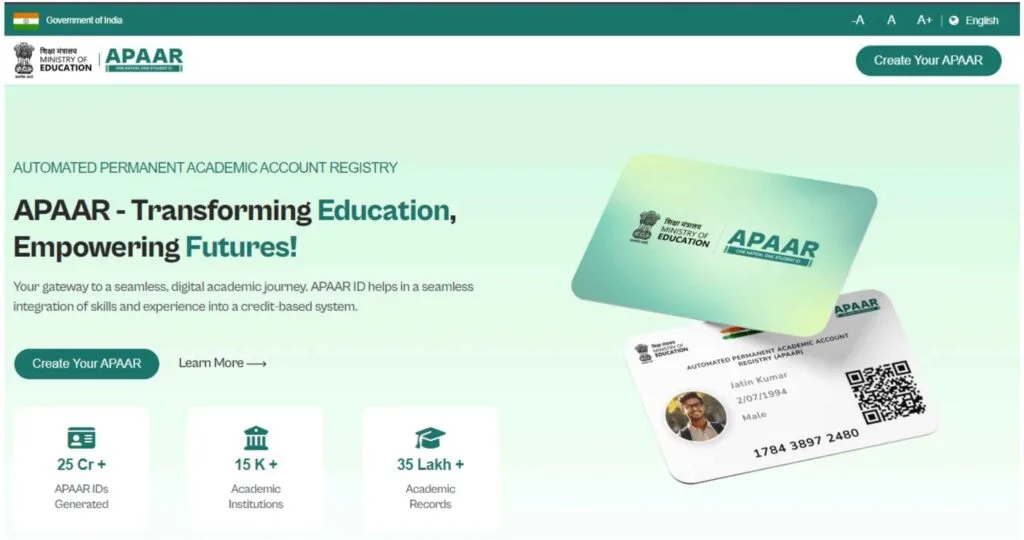 Aapaar ID Card